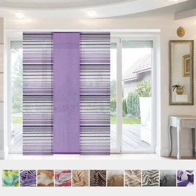 Flächenvorhang 3er Pack gestreift 60x260cm Schiebegardine Vorhang inkl. Zubehör - Bild 1 von 4