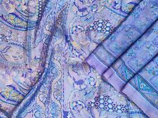 Vintage Saree Fabric 100% Pure Silk Saree Indian Craft Floral Printed Sari 5Mtr