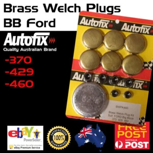 New Brass Welch Welsh Freeze Core Plug Set Gallery Kit Fits BB Ford 370 429 460 - Picture 1 of 1