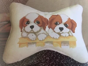 Small Pillow Cover Puppies Cross Stitch Kit - Picture 1 of 4