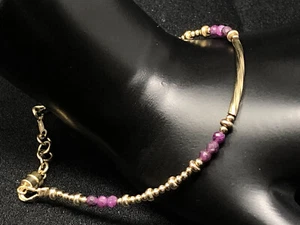 7.5” Ruby Gold Filled Mag Clasp Bracelet Handcrafted P26 - Picture 1 of 11