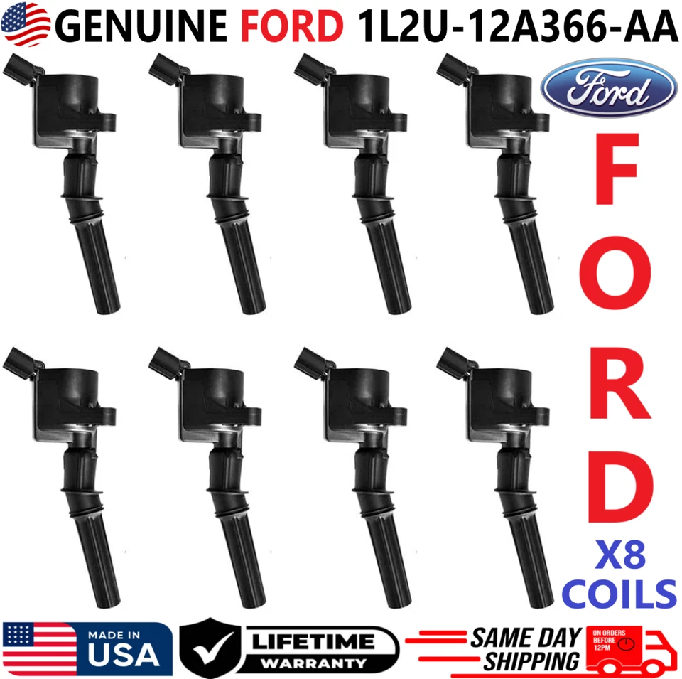 GENUINE FORD x8 Ignition Coils For 1997-2019 Ford 4.6L 5.4L 6.8L, 1L2U-12A366-AA - Image 1 of 4