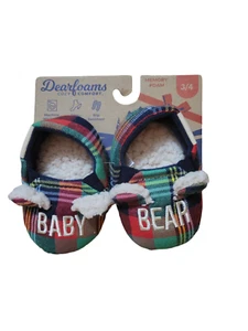 Zapatillas DEARFOAMS para bebés/niños pequeños (3/4) BEBÉ OSO piel sintética a cuadros zapatos infantiles - Imagen 1 de 1