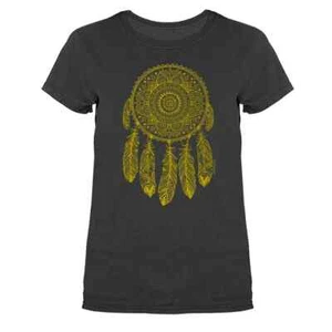 Camiseta para mujer con patrón de motivos atrapasueños nativo americano indio pluma - Imagen 1 de 9