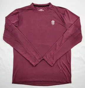 Zero Foxtrot Compression Long Sleeve Athletic Shirt Rash Guard Herren L Burgundy - Bild 1 von 5