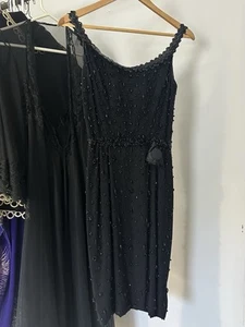 Vintage 50s Mamselle Betty Carol Beaded Wiggled LBD - Bild 1 von 7