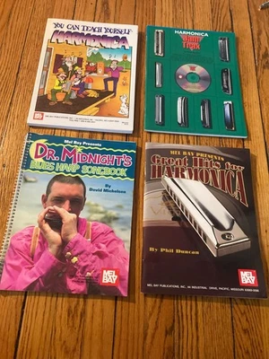 Harmonica song lesson book lot (4) mel bay  etc New ship tomorrow - Image 1 of 2
