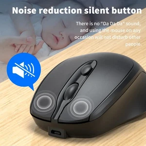 Rechargeable Wireless Bluetooth Mouse Silent Wireless USB Ergonomic Gamer Mouse - Picture 1 of 5
