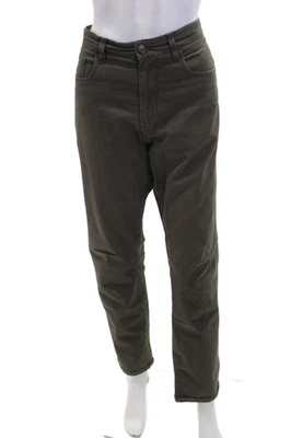 Pantalones informales Vince para mujer de algodón con cremallera botón pierna recta verde militar talla 32 EUR Foto 1 de 4