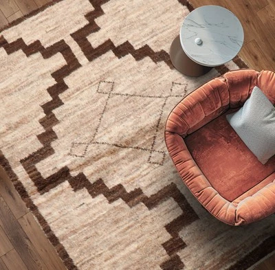 Afghan Moroccan Transitional LoomBloom 3'x5' Beige Hand Knotted Wool Area Rug - Image 1 of 3