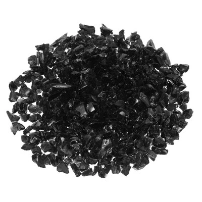 Piedra de vidrio para fuego de 1 libra, rocas de vidrio para fogata de 6-9 mm para chimenea, negro Foto 1 de 4