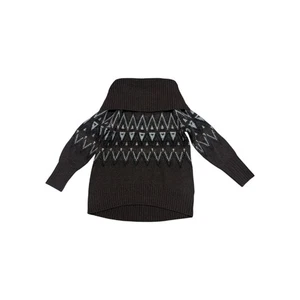 Banana Republic Brae Fair Isle Pullover Kaschmir Wolle Oversize Wasserfallausschnitt Braun - Bild 1 von 4