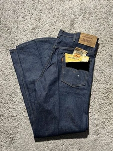 Stivali vintage Levis Saddleman taglio jeans denim arancione linguetta anni 80 made in USA nuovi! NOS - Foto 1 di 7