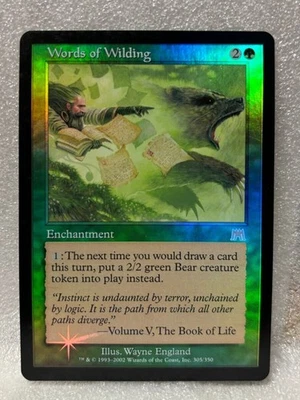 MTG Words of Wilding Foil English Onslaught Card PlayED Used - Image 1 of 2