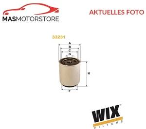 KRAFTSTOFFFILTER WIX FILTERS 33231 I FÜR VDL JONKHEERE 300KW,340KW,265KW - Picture 1 of 5
