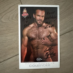 Cole Ryder Signed Photo - Ad Gay Interest Playgirl Stud Jocks Beefcake Leather - Foto 1 di 5