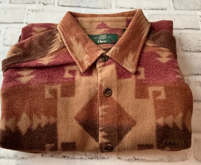 Vintage Orvis Southwestern Shirt Mens XL Fleece Button Up Aztec Outdoors Shacket - Image 1 of 4