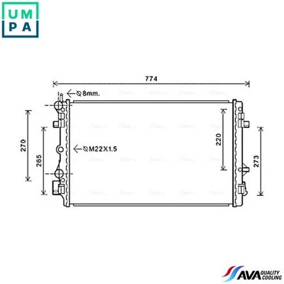 RADIATOR ENGINE COOLING SA2021 FOR SKODA FABIA/II/Combi VW POLO/CityVan  SEAT - Image 1 of 4