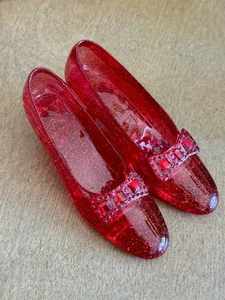 "Zapatillas de rubí del Mago de Oz Westland artículos de regalo 4"" resina roja brillante transparente #1845" - Imagen 1 de 6