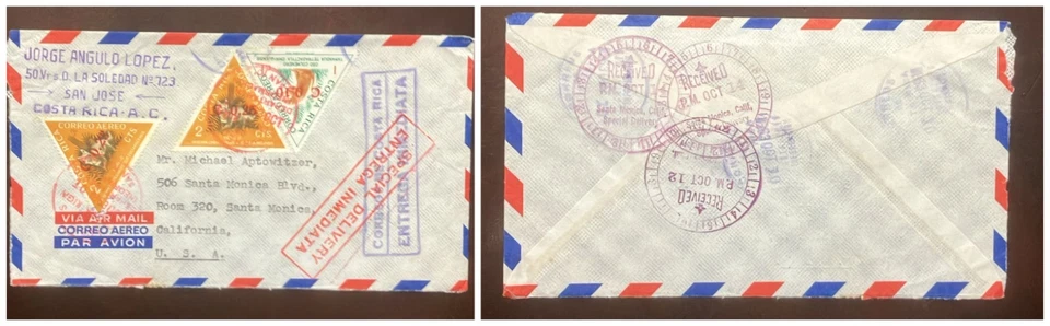 O) 1963 COSTA RICA, ENTREGA ESPECIAL, ZORRO GRIS, SOBRECARGADO EN ROJO 25c, JOSÉ AN Foto 1 de 1