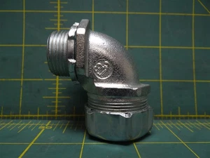 T&B 5253 90°3/4" Liquidtight Conduit Connector Zinc Electroplated Malleable Iron - Picture 1 of 3