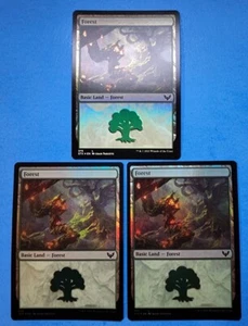 3x Forest Basic Land Strixhaven SOM 2021 Mtg Magic Card Green Mana 375 Foil  - Picture 1 of 4
