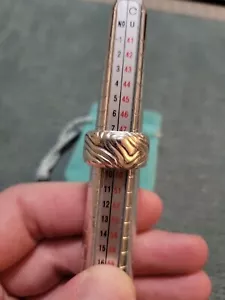Vintage Tiffany & Co. Sterling Silver Nature Wood Groove Wide Band Ring Size 4.5 - Picture 1 of 6