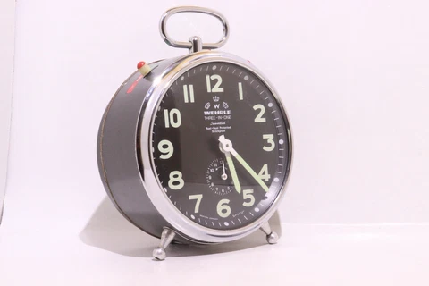 Vintage Wehrle Three In One Mechanical Alarm Clock Made In Germany 1960 Cover