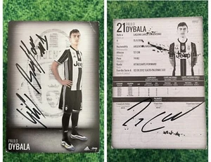 JUVENTUS Cartoncino Fotografia calcio autografo DYBALA + BUFFON collezione - Picture 1 of 5