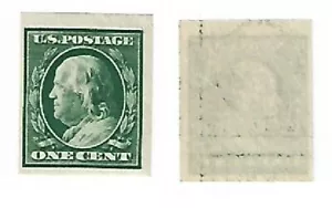 SCOTT 343 1909 Stamp 1 Cent Unperforated - No water mark - Light hinge - Picture 1 of 1