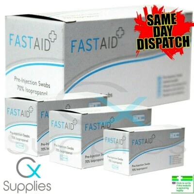 FASTAID 70% ISOPROPYL ALCOHOL SWABS Pre-Injection 1 - 2000 BODY SCREEN LAPTOP