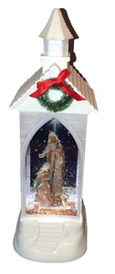 Statuina Raz Animata Glitter Illuminata �� Natività Globo Neve 12” Bella - Foto 1 di 11