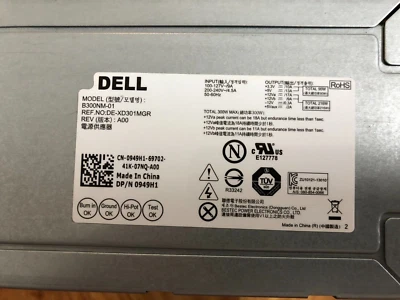 New 0949H1 For Dell Inspiron 3847 300W Desktop Power Supply PSU B300NM-01 949H1 - Image 1 of 3