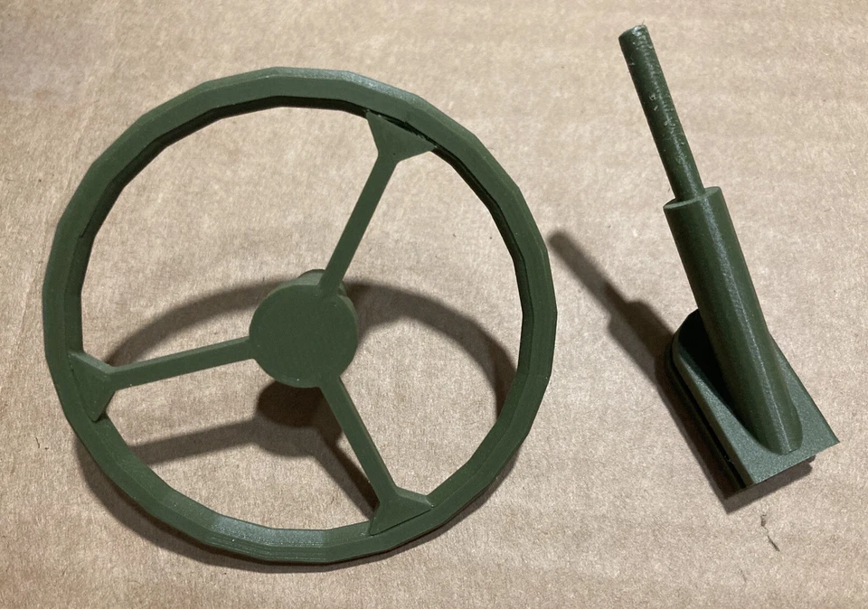 Руль и стержень для джипа GI Joe Jeep 7000 Repro Qty 1 с 3D-печатью Hasbro 12 дюймов - Изображение 1 из 4