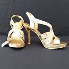 Fioni Nights gold glitter heels, size 7.5