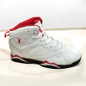 Men's White High-Top Sneakers with Red and Black Accents – Athletic Style - Picture 1 of 6