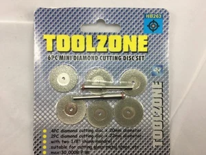 MINI JUEGO DE DISCOS DE CORTE/CORTE DE DIAMANTE 6 piezas 1/8 mandril DREMMEL/taladro metal/vidrio - Imagen 1 de 3