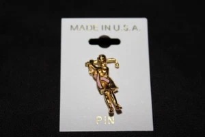 BREAST CANCER SWINGING GOLFER PIN WITH CLUB GOLFER  NEW NR - Picture 1 of 1