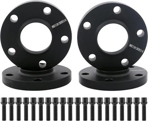 4pc 5x112 Hubcentric Wheel Spacers 15mm 66.56mm Hub Bore for BMW 14x1.25 Bolts - Picture 1 of 8