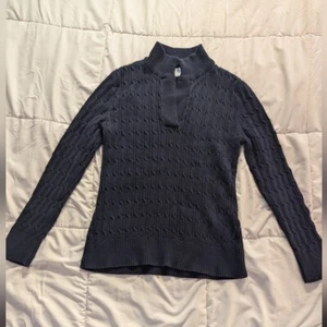 Liz Claiborne Navy Pullover mit Zopfmuster L - Bild 1 von 8