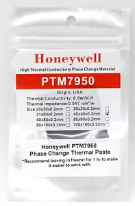 Honeywell PTM7950 40x40mm Phasenwechsel Wärmeleitpaste Laptop CPU Grafik - Bild 1 von 1