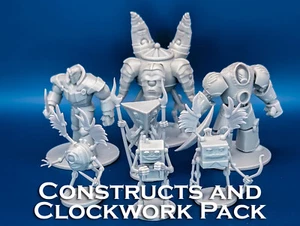 Constructs and Clockwork Pack | 7 Miniatures Starter Set - 28mm Scale DnD D&D - Picture 1 of 10