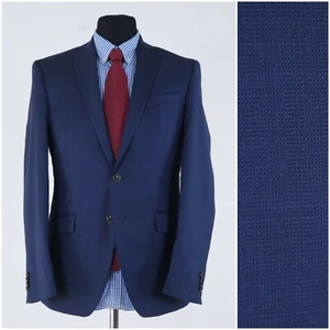 Mens Navy Blue Blazer 40R UK Size STONES Wool Sport Coat Slim Fit Jacket - Picture 1 of 13