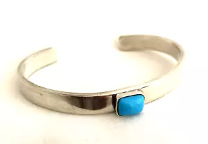 Paul Livingston - Sterling and Sleeping Beauty Turquoise Cuff Bracelet - Picture 1 of 6
