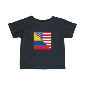 Infant Colombian American Flag Colombia USA Toddler Tee Shirt - Picture 1 of 7