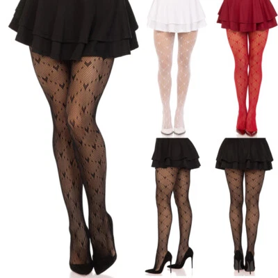Netzstrumpfhose Für Damen Strümpfe Mit Herzmuster Netzsocken Strumpfhosen  / - Bild 1 von 4