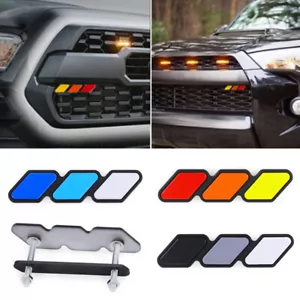 Tri-color 3 Grille Badge Emblem For Toyota Tacoma 4Runner Tundra Rav4 TRD ♯ - Picture 1 of 13