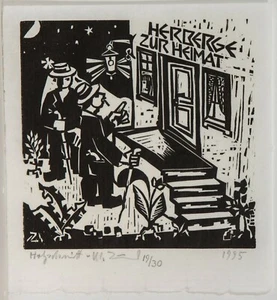 Meinrad Zünd / Mädy der XIII/Holzschnitt/ handsigniert /30 Exemplare von 1995/6 - Bild 1 von 2
