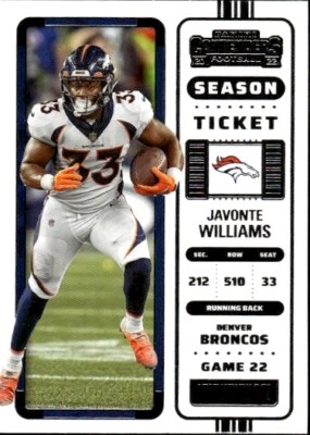 2022 Panini Contenders #31 Javonte Williams - Image 1 of 2