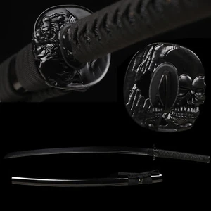 Battle Ready 9260 Spring Steel Black Samurai Katana Sword Sharp Full Tang - Picture 1 of 14